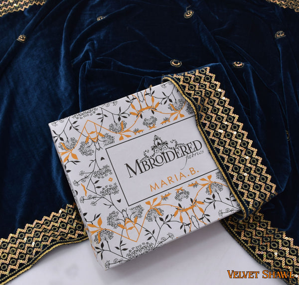 Maria B Velvet Shawls D-004 (Deep Zink)