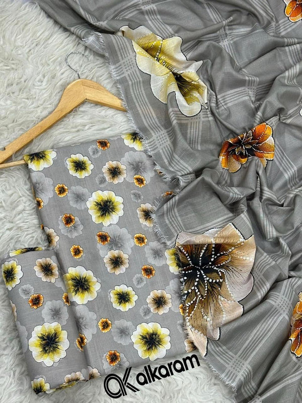 Al-Karam Khaddar 3Piece D-010