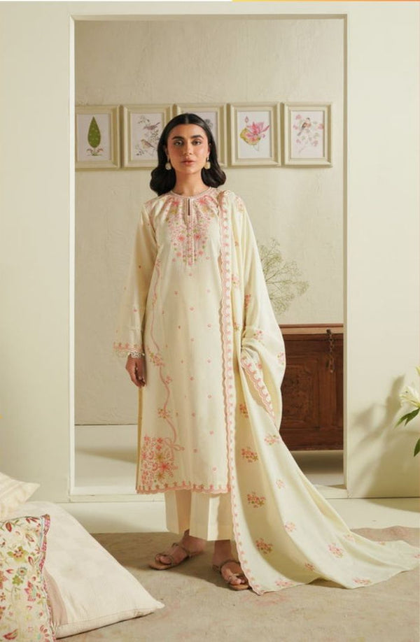 Maria B Embroidered Dhanak 3Piece D-001