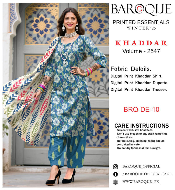 Baroque Khaddar 3Piece D-001