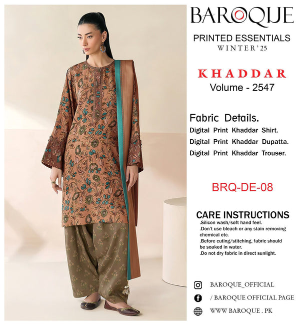Baroque Khaddar 3Piece D-004