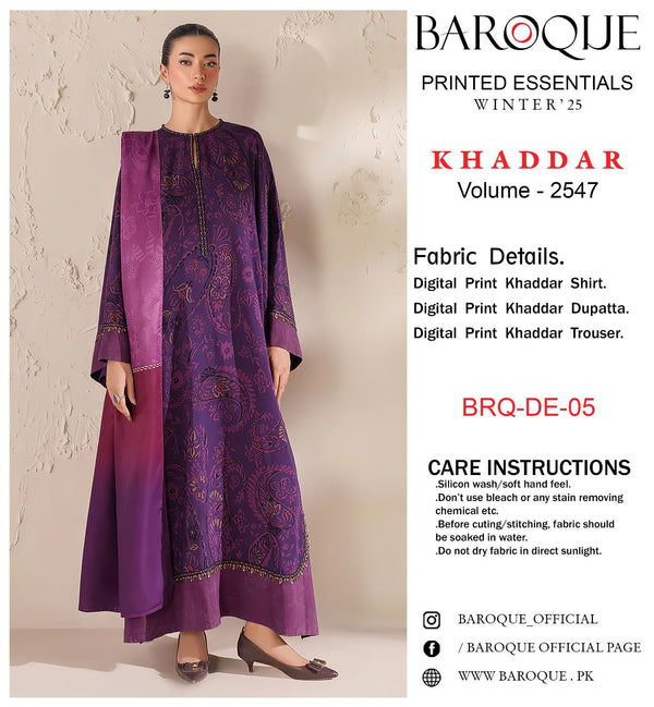 Baroque Khaddar 3Piece D-007