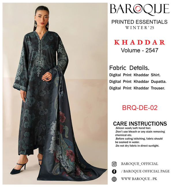 Baroque Khaddar 3Piece D-009