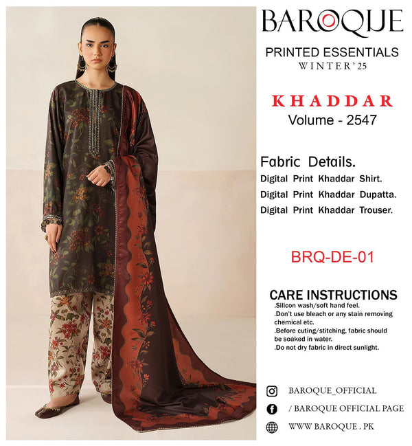 Baroque Khaddar 3Piece D-010