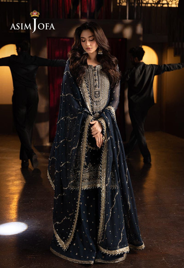 Asim Jofa Embroidery Chiffon D-001